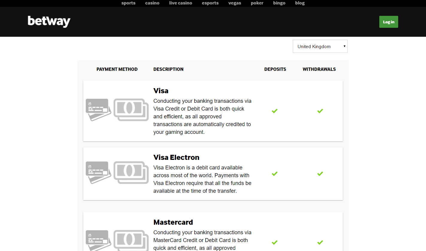 screenshot of the banking section